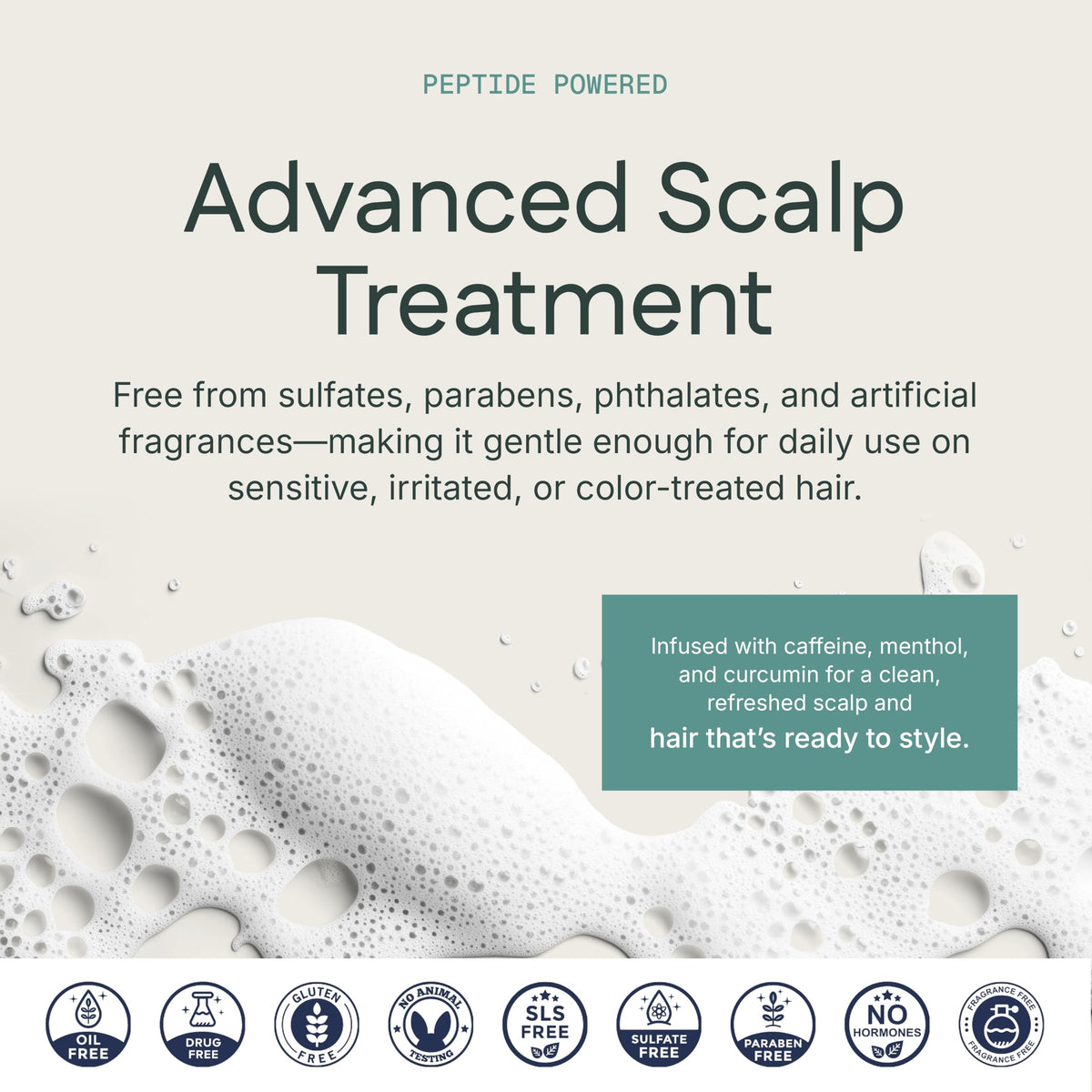 KeraFactor being applied to scalp demonstrating gentle exfoliation and refreshing feel