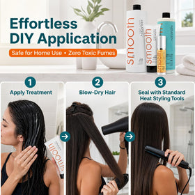 KERAGEN application on damp hair demonstrating even coverage for improved absorption