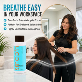 KERAGEN sealed with high-heat flat iron illustrating smooth, long-lasting finish benefit