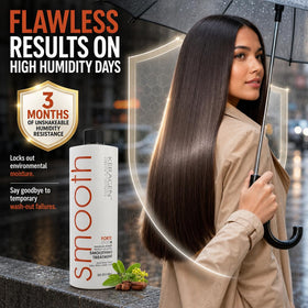 KERAGEN being applied to damp hair demonstrating easier styling and frizz control