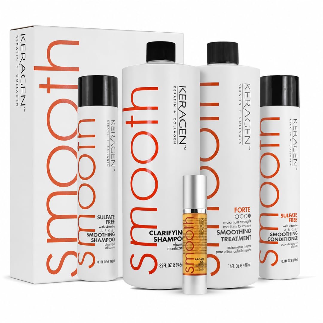KERAGEN front packaging kit showing full product range and professional results
