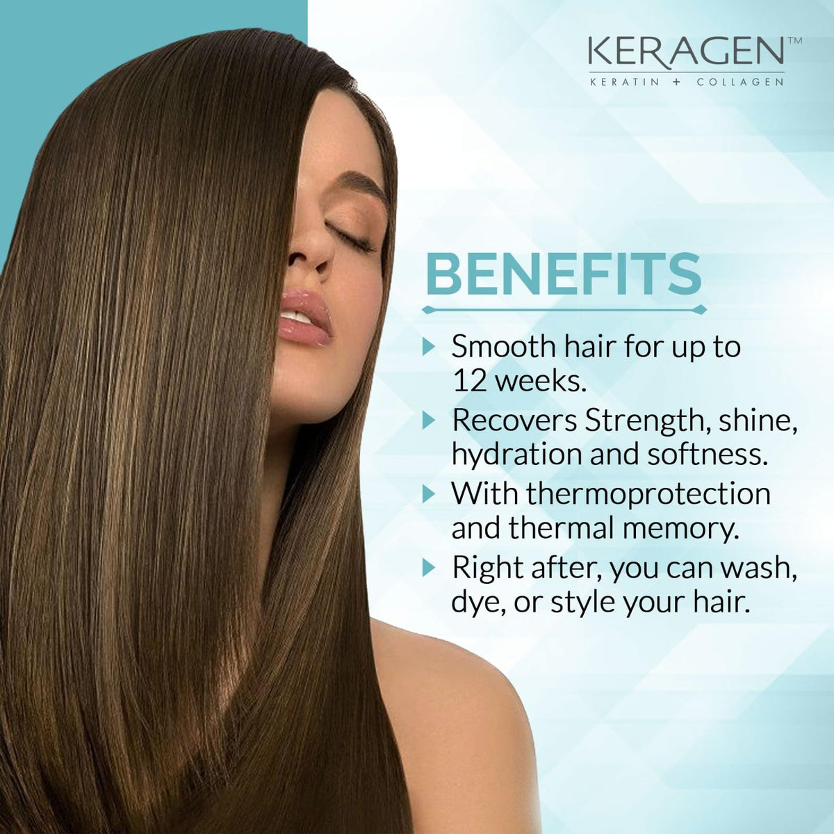 KERAGEN keratin collagen visual showing strengthening effect