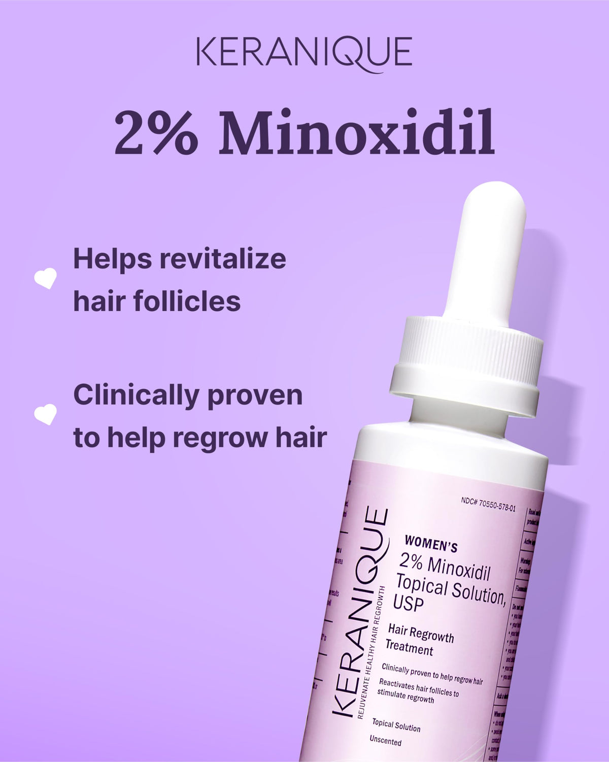 Keranique application on scalp demo shows targeted thinning coverage