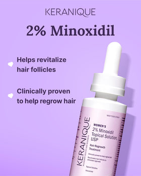 Keranique application on scalp demo shows targeted thinning coverage