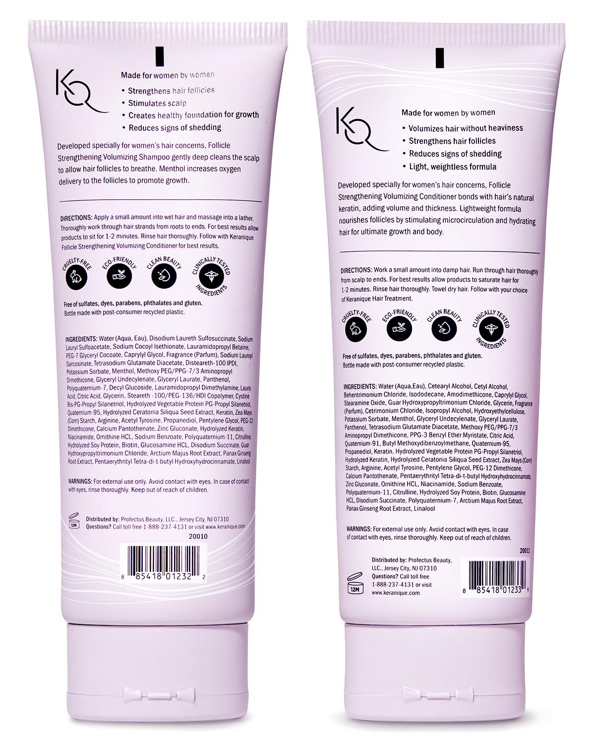 Keranique before and after comparison showing improved volume and body