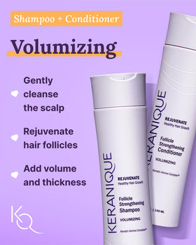 Keranique conditioner cream texture demonstrating lightweight moisturizing effect