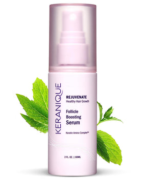 Keranique front bottle showing product and brand for fuller hair