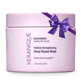 Keranique front packaging showing hair mask and benefits