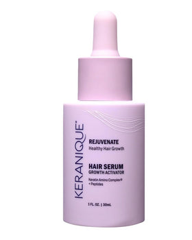 Keranique front packaging showing serum bottle and brand, conveys trusted care