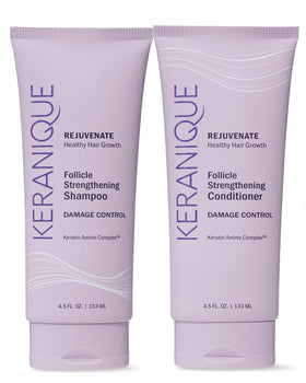 Keranique front packaging shows duo for visible repair and strength