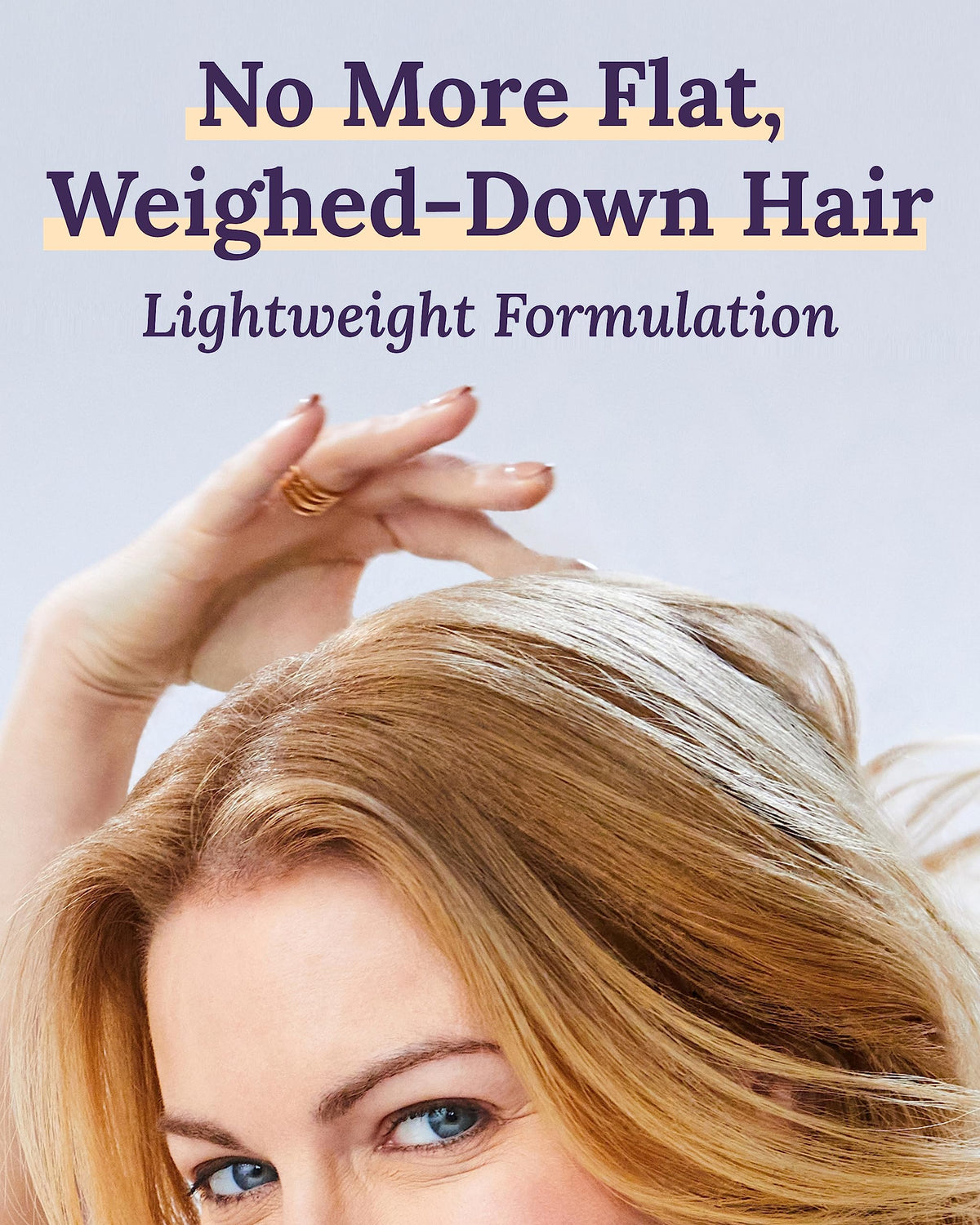 Keranique ingredient visual with keratin and biotin emphasizing strengthen
