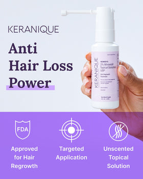 Keranique precision sprayer close-up highlighting targeted application benefit