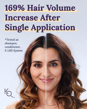 Keranique label closeup highlighting product benefits and clean formula