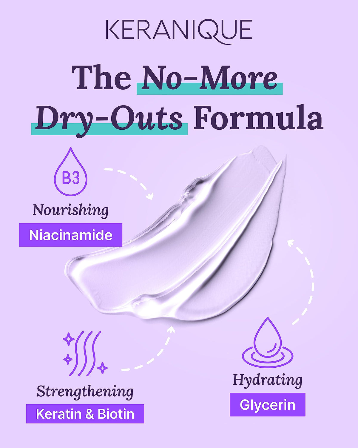 Keranique shampoo pouring into hand demonstrating lightweight consistency and easy spread