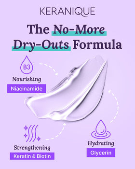 Keranique shampoo pouring into hand demonstrating lightweight consistency and easy spread