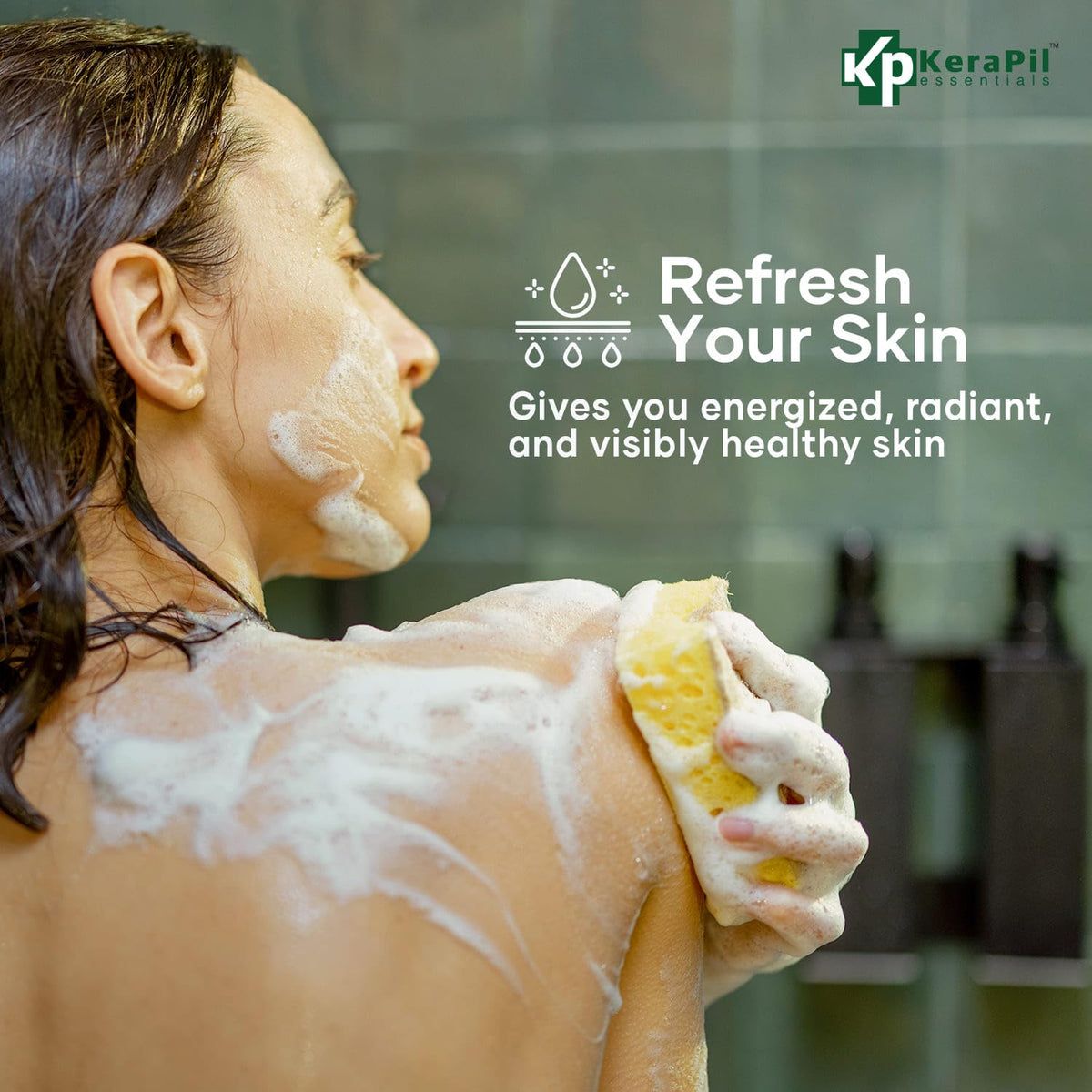 KERAPIL close-up foam lather, gentle rinseable texture benefit