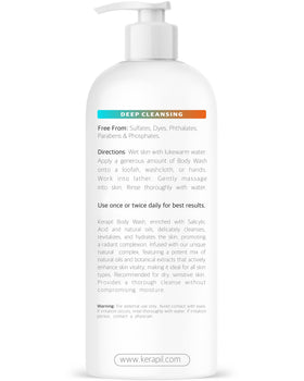 KERAPIL lifestyle bathroom scene showing part of a clear skincare routine