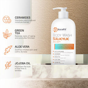 KERAPIL close-up foam texture demonstrating gentle exfoliating action