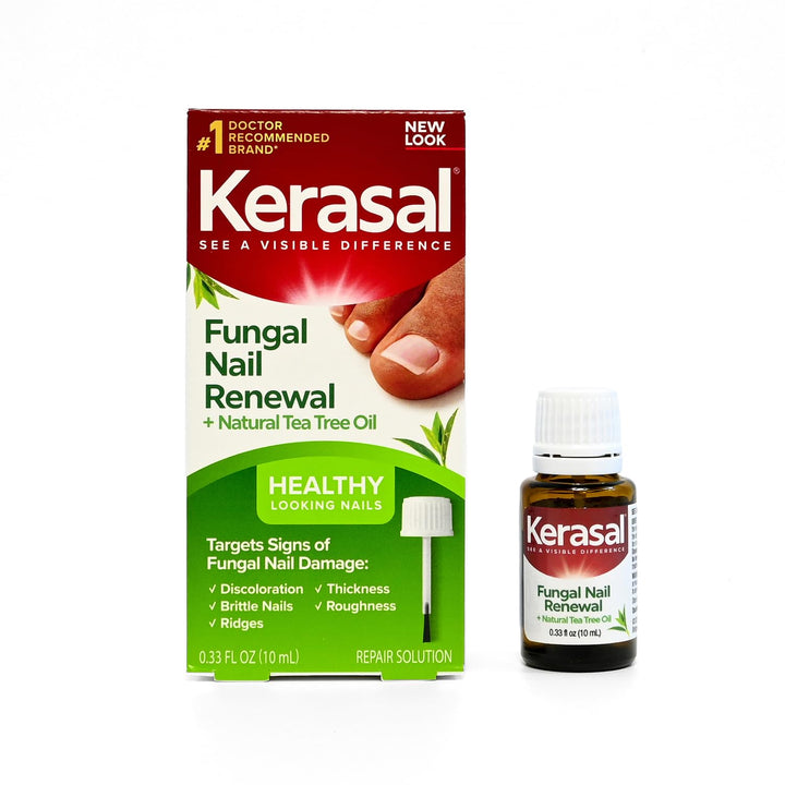 Kerasal front packaging showing bottle and box for recognizable branding and benefit