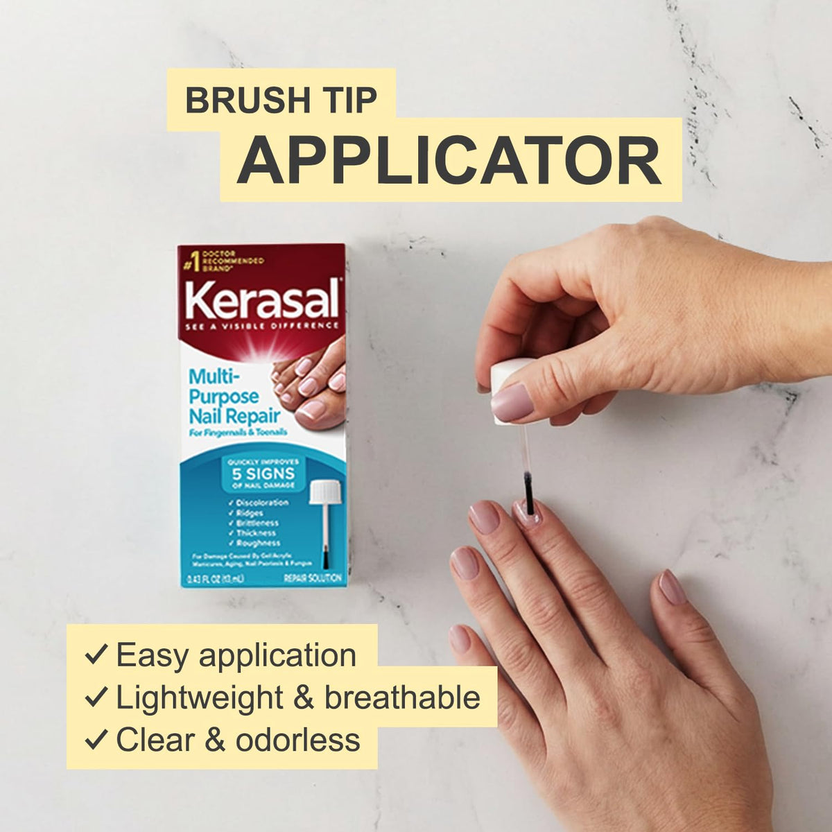 Kerasal applied to toenail demonstrating targeted cosmetic repair