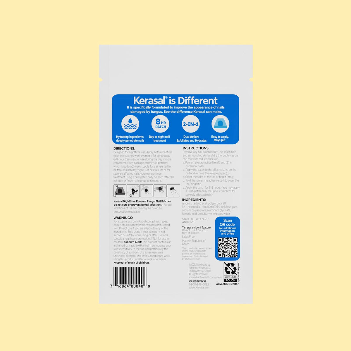 Kerasal patch on bedside table suggesting convenient nighttime routine