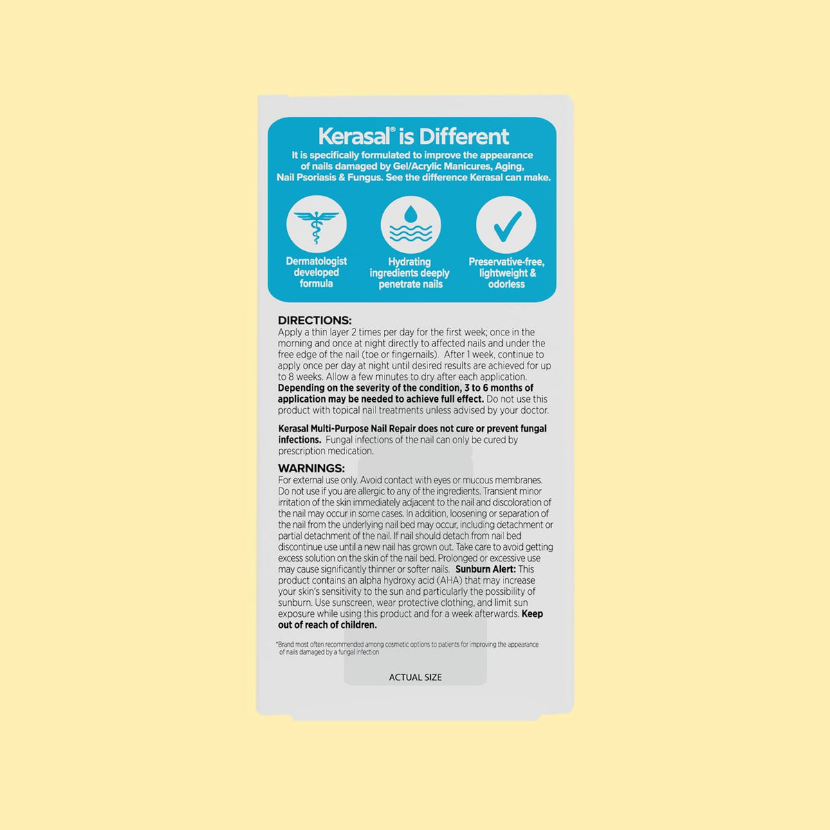 Kerasal patch on nightstand in bedroom setting showing overnight treatment convenience benefit
