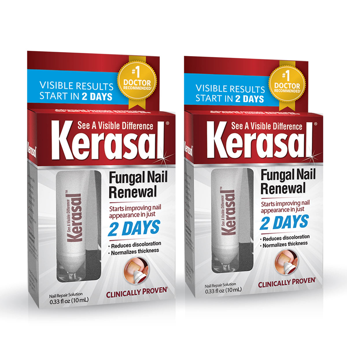 Kerasal front packaging shot showing product and two-pack benefit