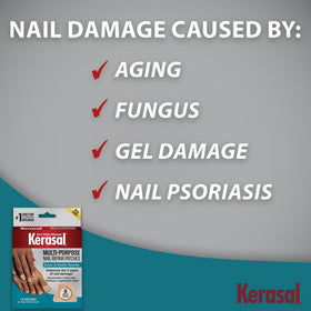 Kerasal patch applied on toenail in use protecting and improving appearance
