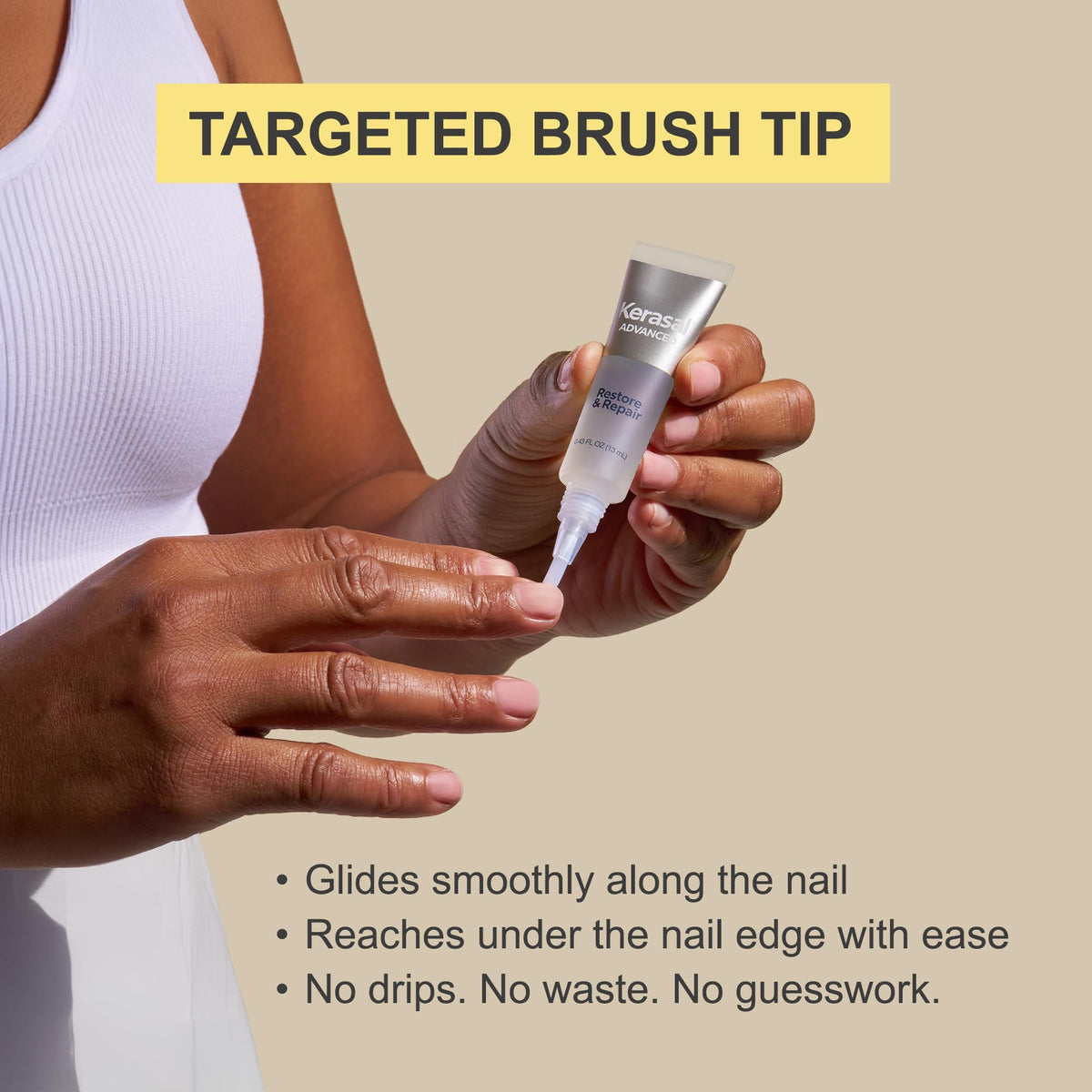 Kerasal formula texture on fingertip highlighting smoothing and hydrating performance