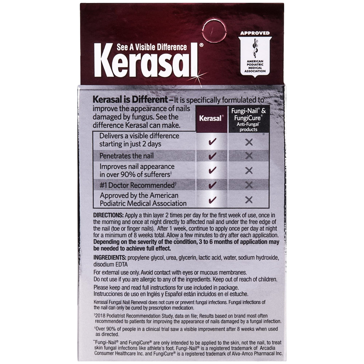 Kerasal close-up of tube label highlighting clear instructions