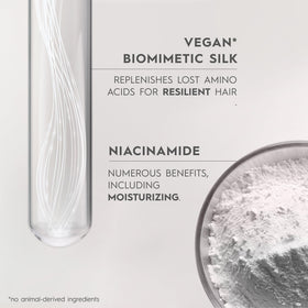 Kerasilk being applied at hairline to tame flyaways and add moisture instantly