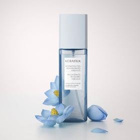 Kerasilk texture on fingertip, indicating lightweight non-greasy formulation