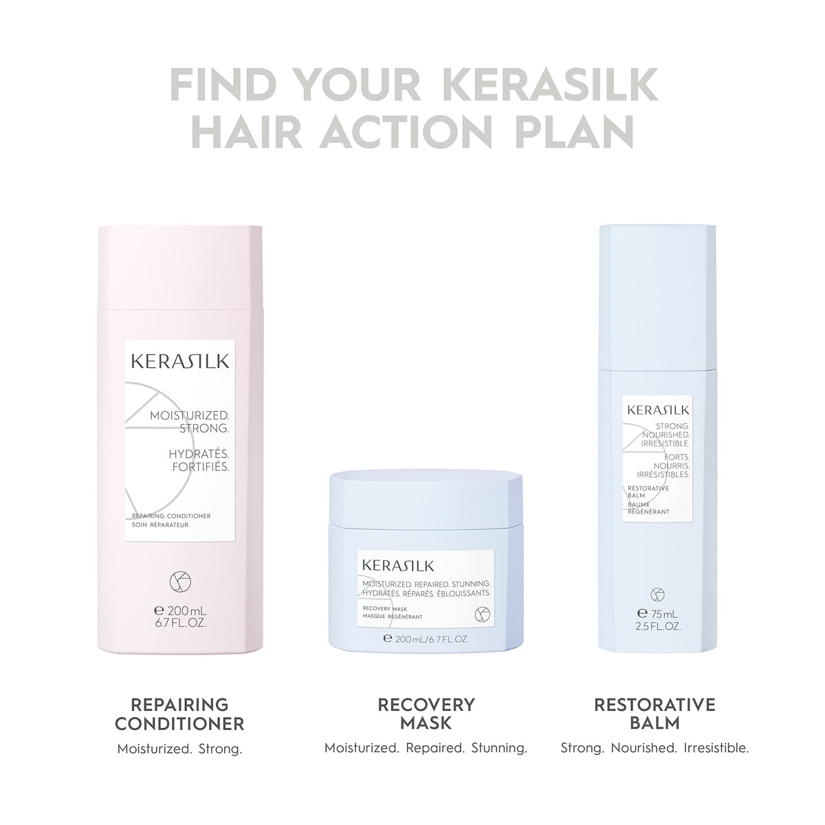 Kerasilk 250ml bottle beside a ruler for size and portion clarity