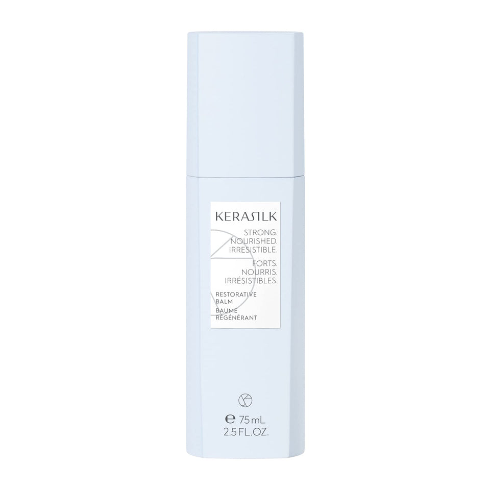 Kerasilk balm front packaging showing product and size, conveys premium repair