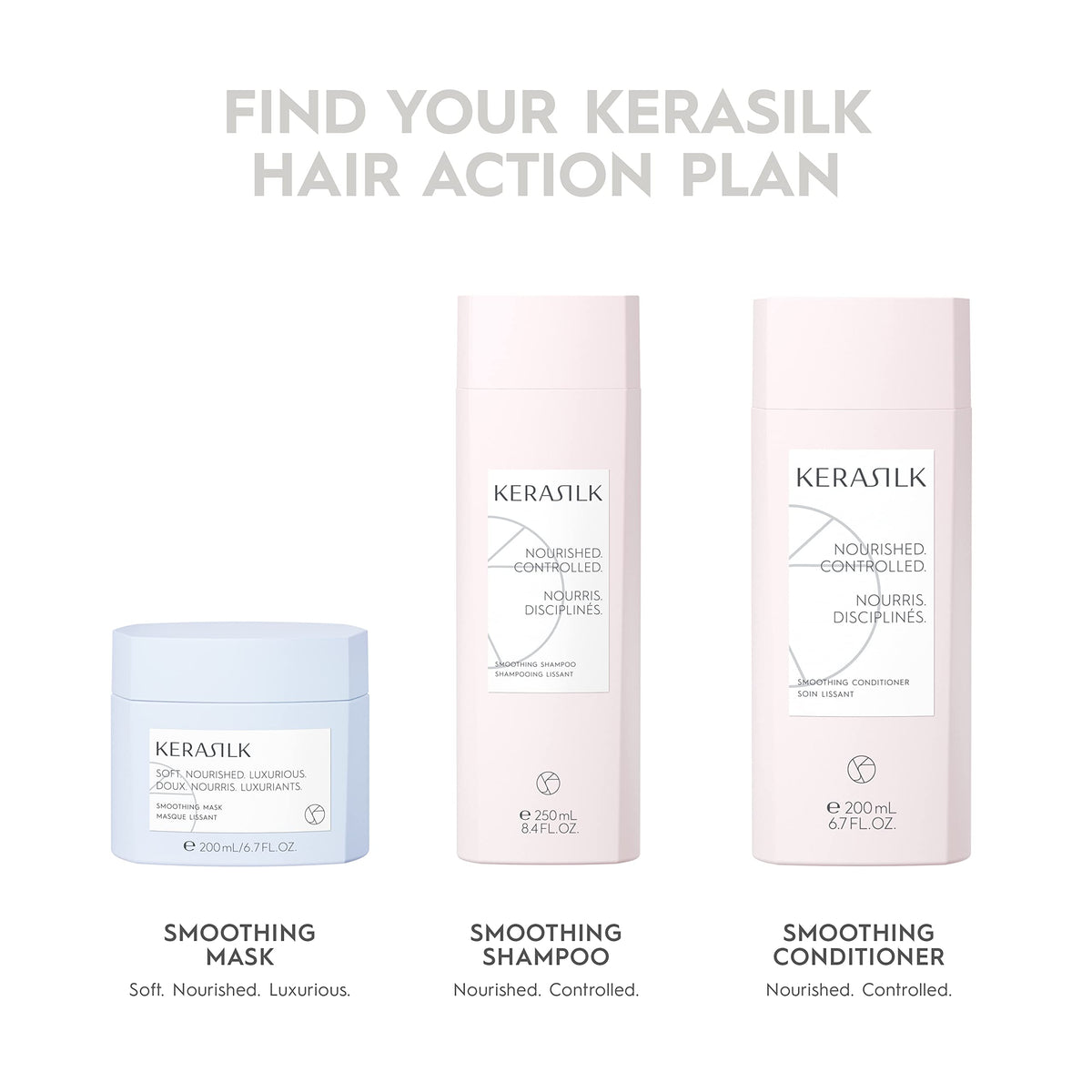 Kerasilk 50ml held in hand to show compact travel-friendly size and convenience