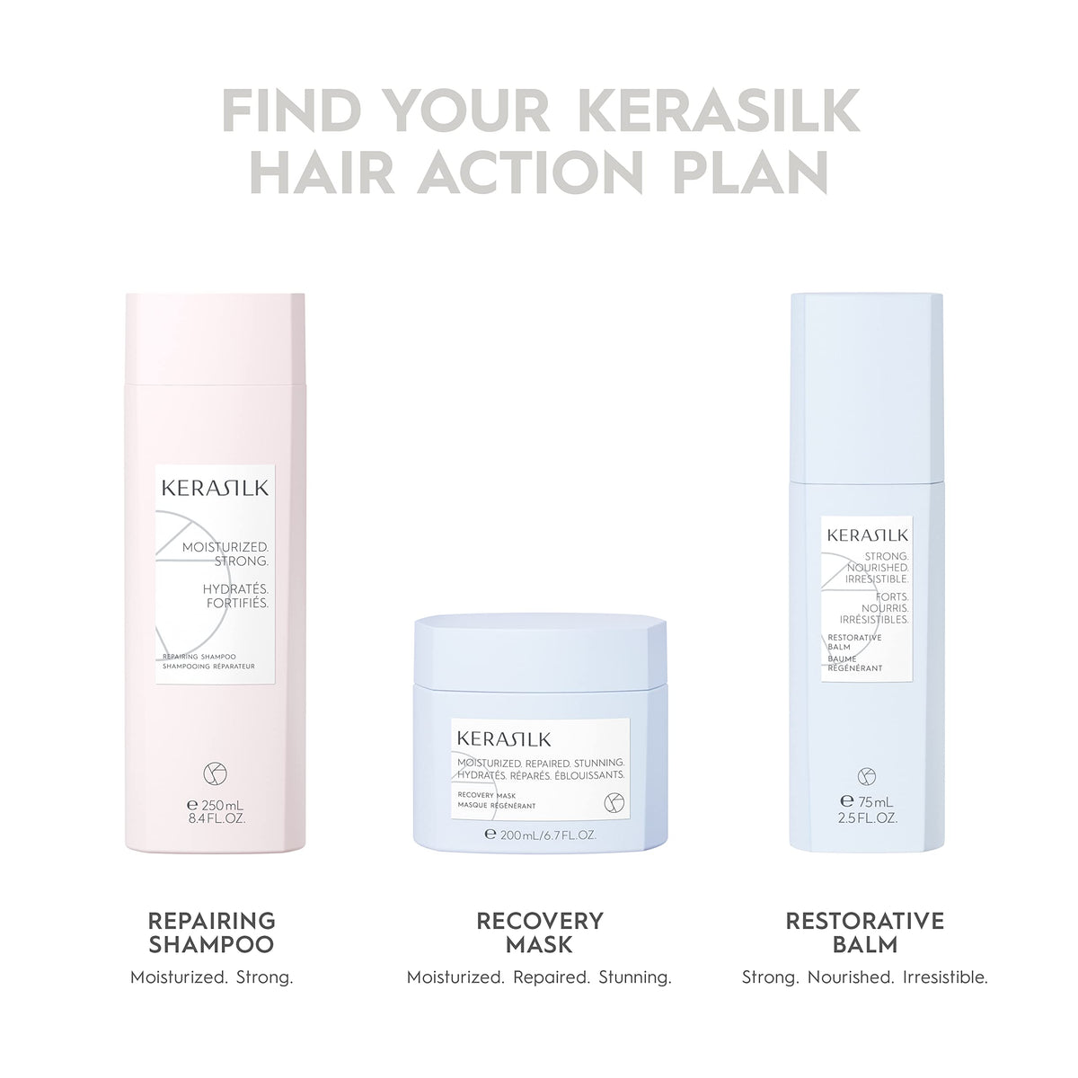 Kerasilk 200ml size comparison beside a ruler to show true scale
