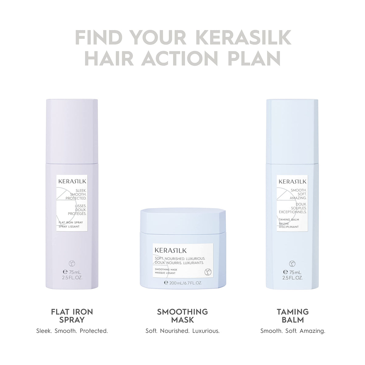 Kerasilk finished hairstyle lifestyle shot showing polished shine and definition
