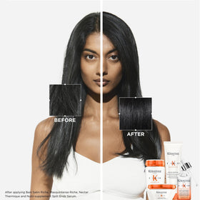KÉRASTASE application on scalp focusing at roots for targeted hydration benefit