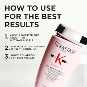 KÉRASTASE bottle on bathroom shelf showcasing premium lifestyle