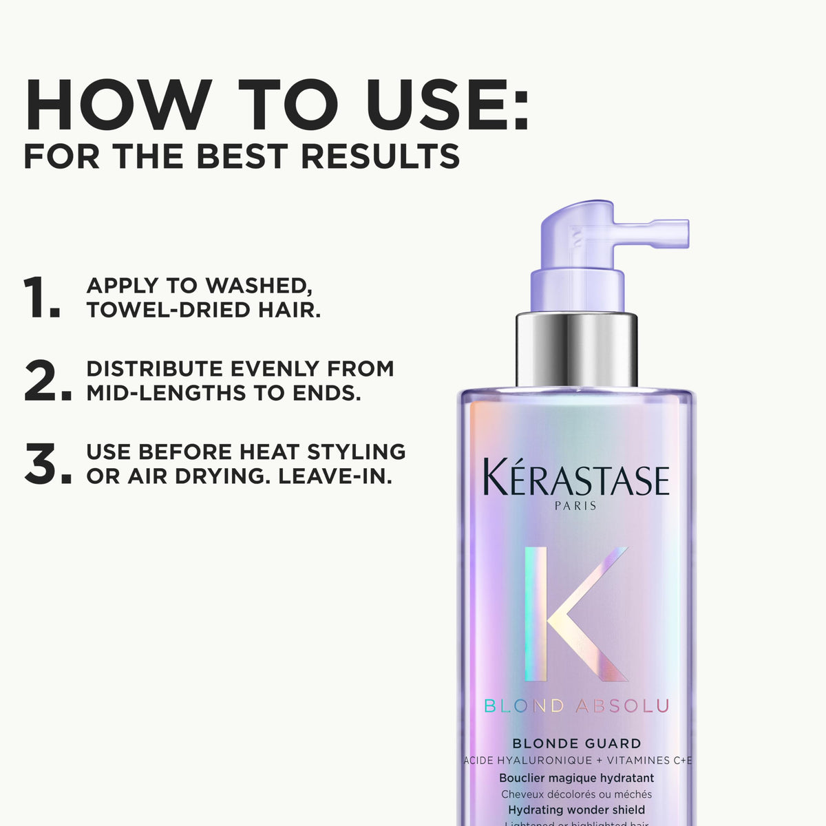 KÉRASTASE before and after brightness comparison illustrating enhanced blonde radiance