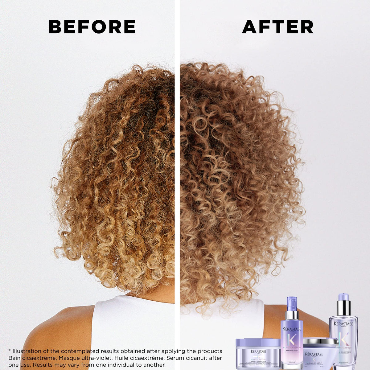 KÉRASTASE Blond Absolu range pairing with serum showing routine synergy benefit: tone maintenance