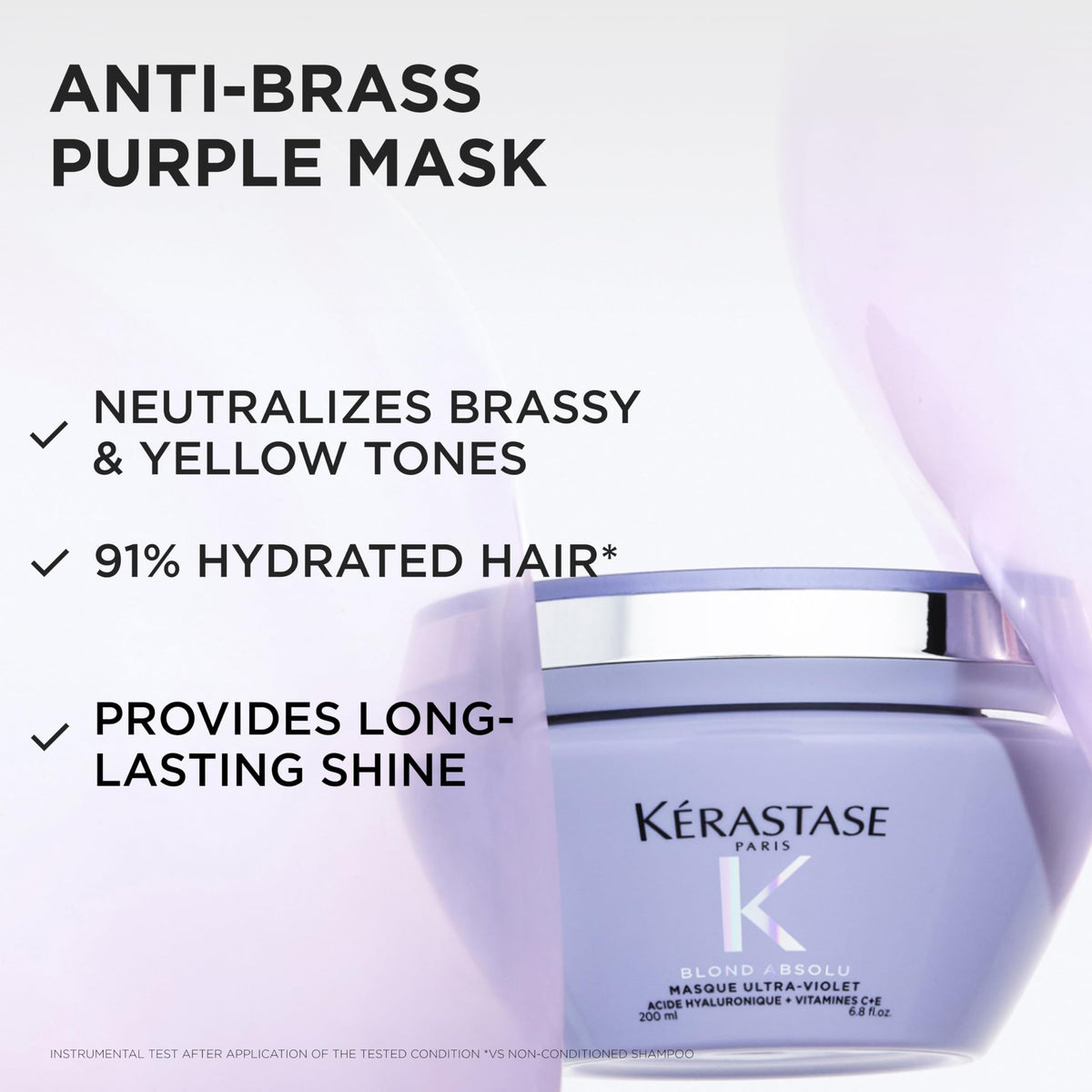 KÉRASTASE close-up texture of violet mask showing creamy consistency