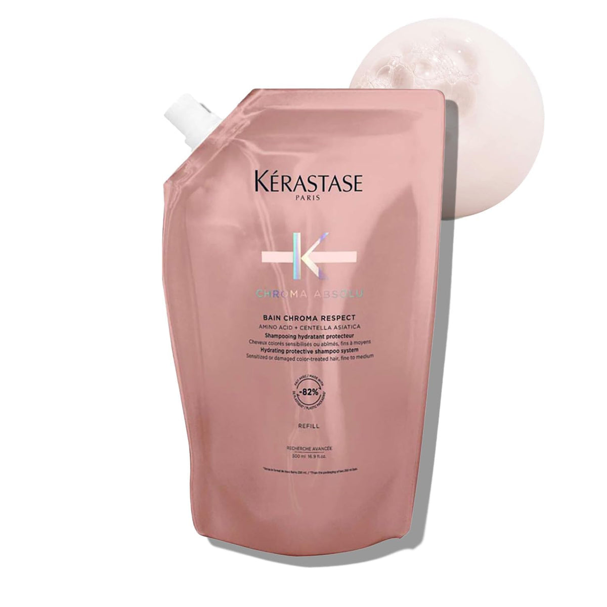 KÉRASTASE refill pouch front view showing product branding and size benefit