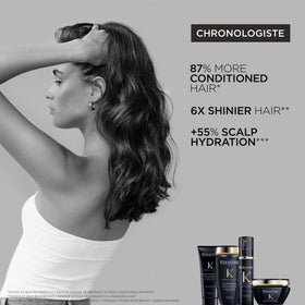 KÉRASTASE Chronologiste applied to damp hair demonstrating easy distribution