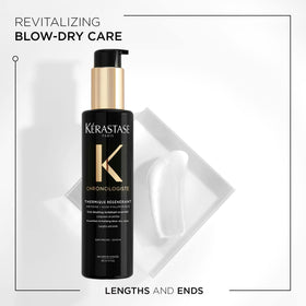 KÉRASTASE Chronologiste serum texture on hand highlighting smooth, lightweight finish