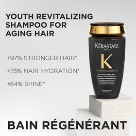 KÉRASTASE rich foam lather on hair demonstrating gentle cleansing and softness