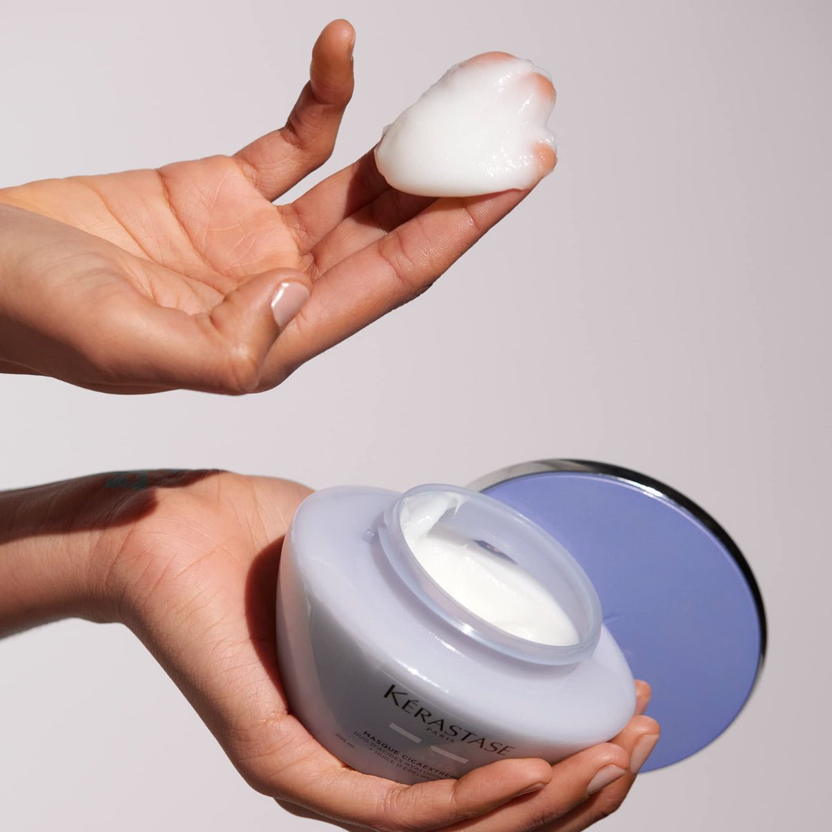 KÉRASTASE in-bathroom lifestyle scene showing salon-quality treatment at home