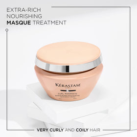 KÉRASTASE open jar showing the rich creamy texture for deep curl nourishment and softness