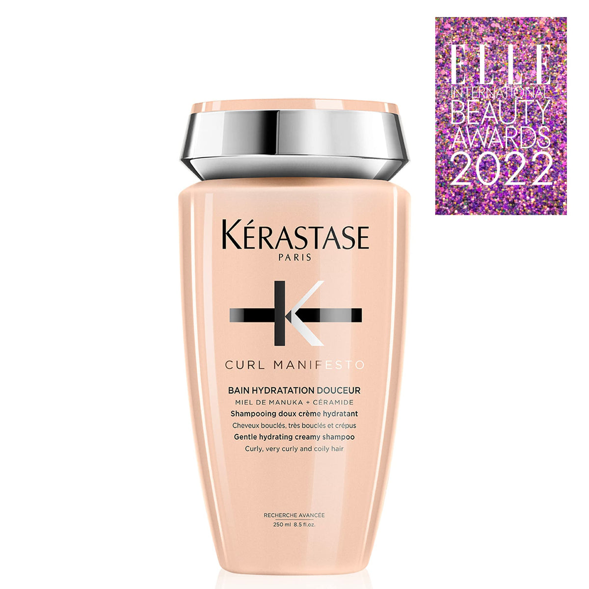KÉRASTASE Manuka Honey and Ceramide ingredients visual emphasizing hydration benefits