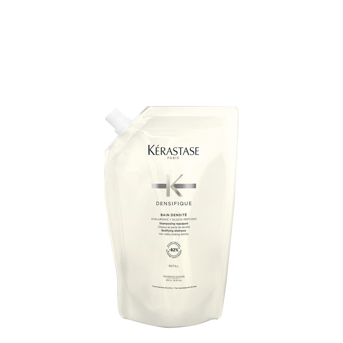KÉRASTASE refill pouch front view showing product and refill benefit